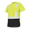 Ge Hi-Vis Short Sleeve T-Shirt, Polyester Knit Birdseye, Mesh, Green/Black, L GS116GL - alternate 1